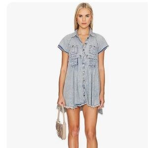 NWT Free People Ronnie Denim Mini Dress